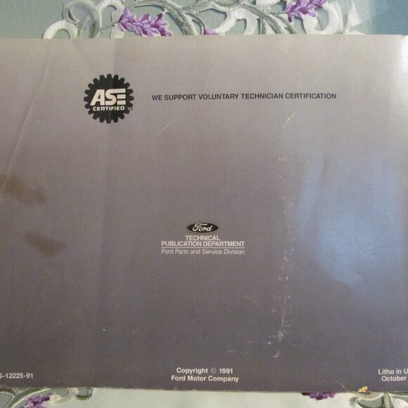 Ford Motor 1991 Escort / Tracer Manual DIY Maintenance & Light Repair Manual - Picture 6 of 11